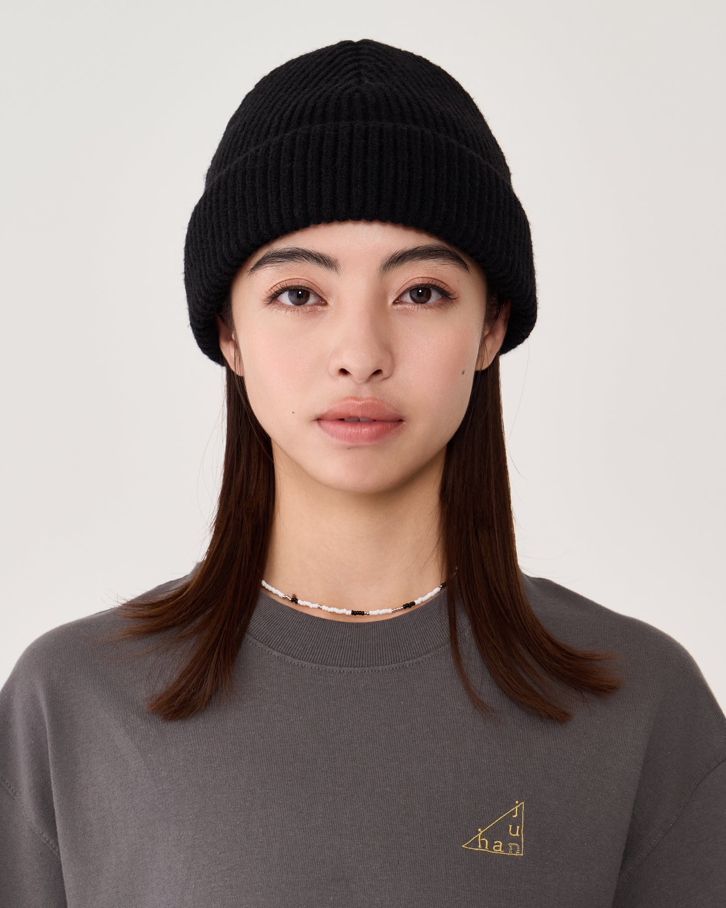 knit beanie/black