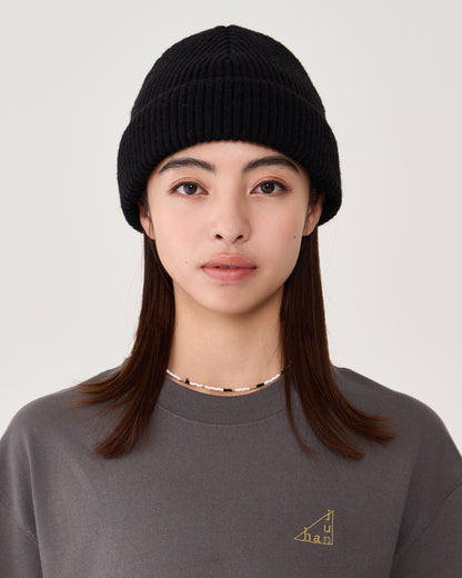 knit beanie/black