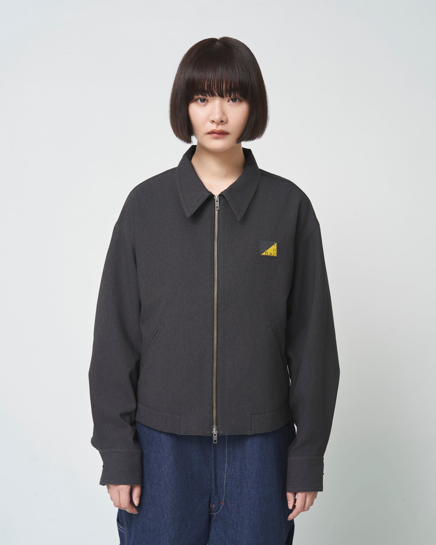 vintage-finish blouson / black