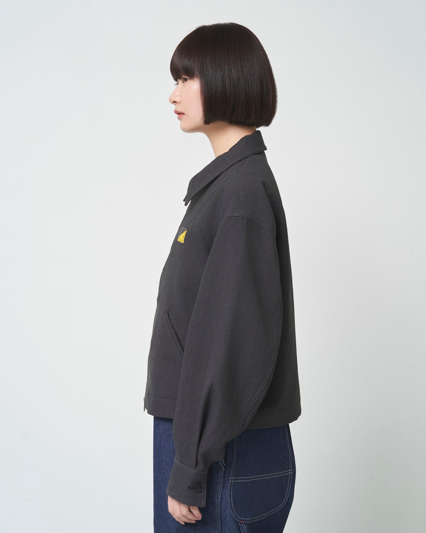 vintage-finish blouson / black